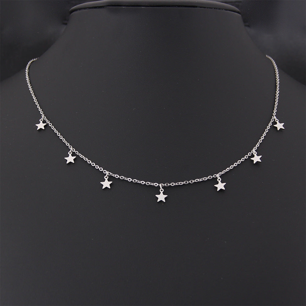 Female Stainless Steel Star Small Pendant Necklace - Chic Angle